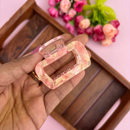 Marble Sheet Finish Hair Claw - Medium