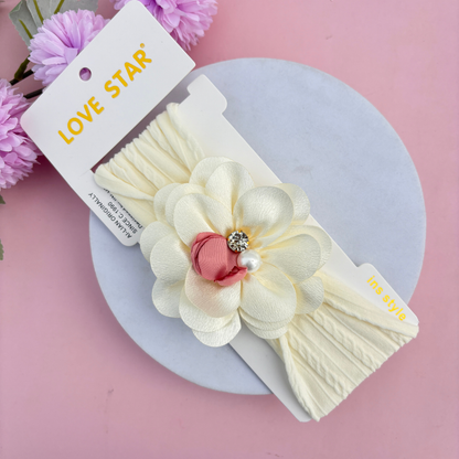 Pearl Shine Bloom  New Born Headband