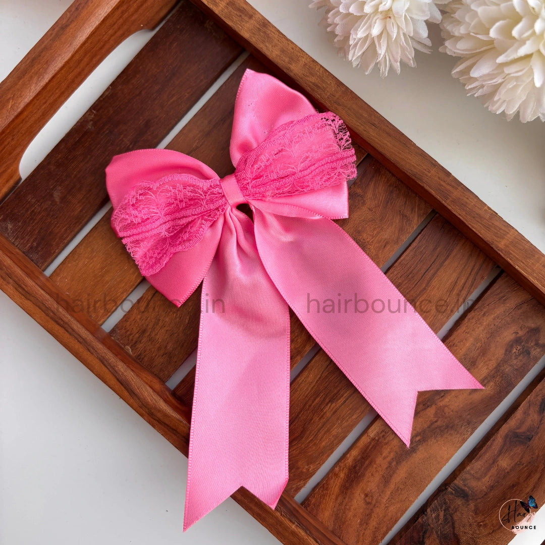 Lace Grace Ribbon Bow Clip
