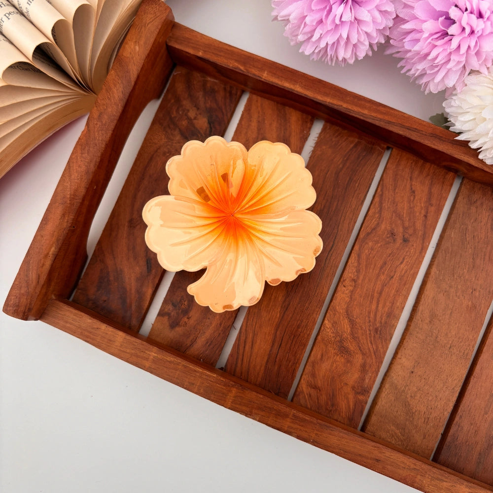 Hibiscus Shinny Flower Hair Claw - Large