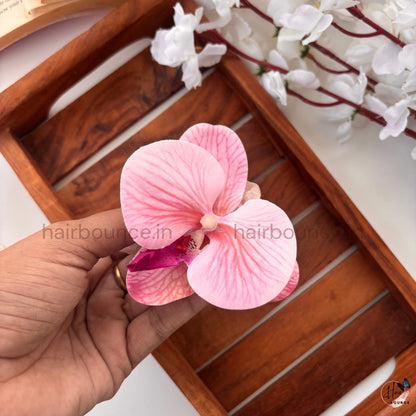 Orchid Bloom Floral Scrunchie Hair Tie