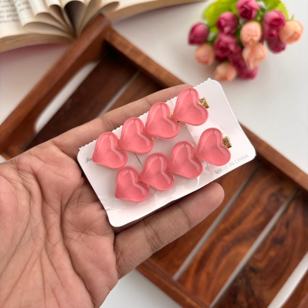 Shiny Heart Alligator Hair Clip