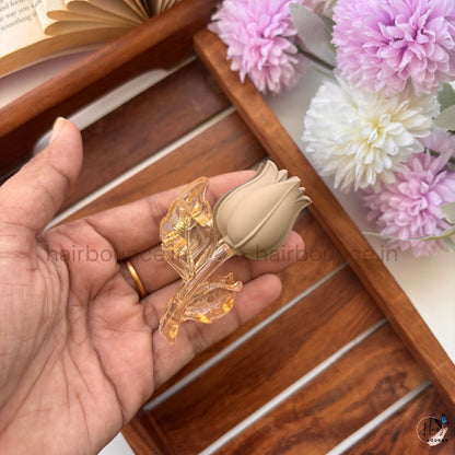 Golden Bloom Tulip Hair Claw – Medium