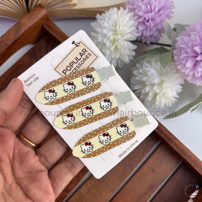 Kitty Printed Snap Hair Clips for Kids (Pack of 3)