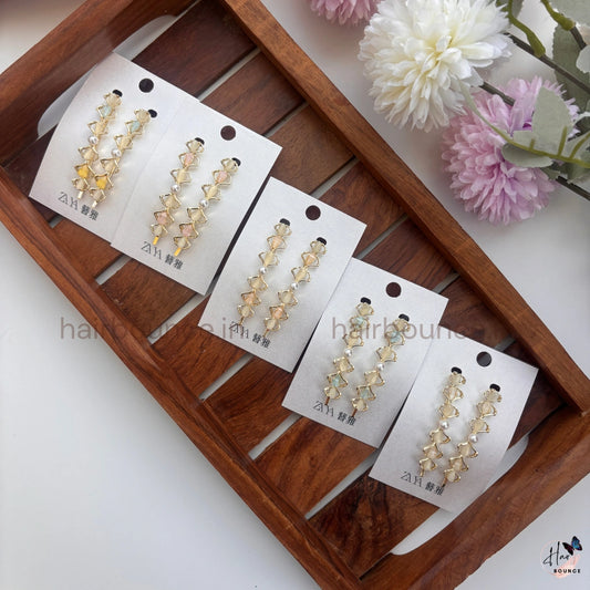 Golden Butterfly Pearl Drop Hair Pins
