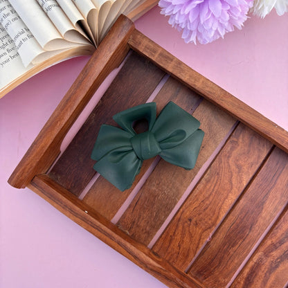 Matte Finish Bow Hair Claw - Large