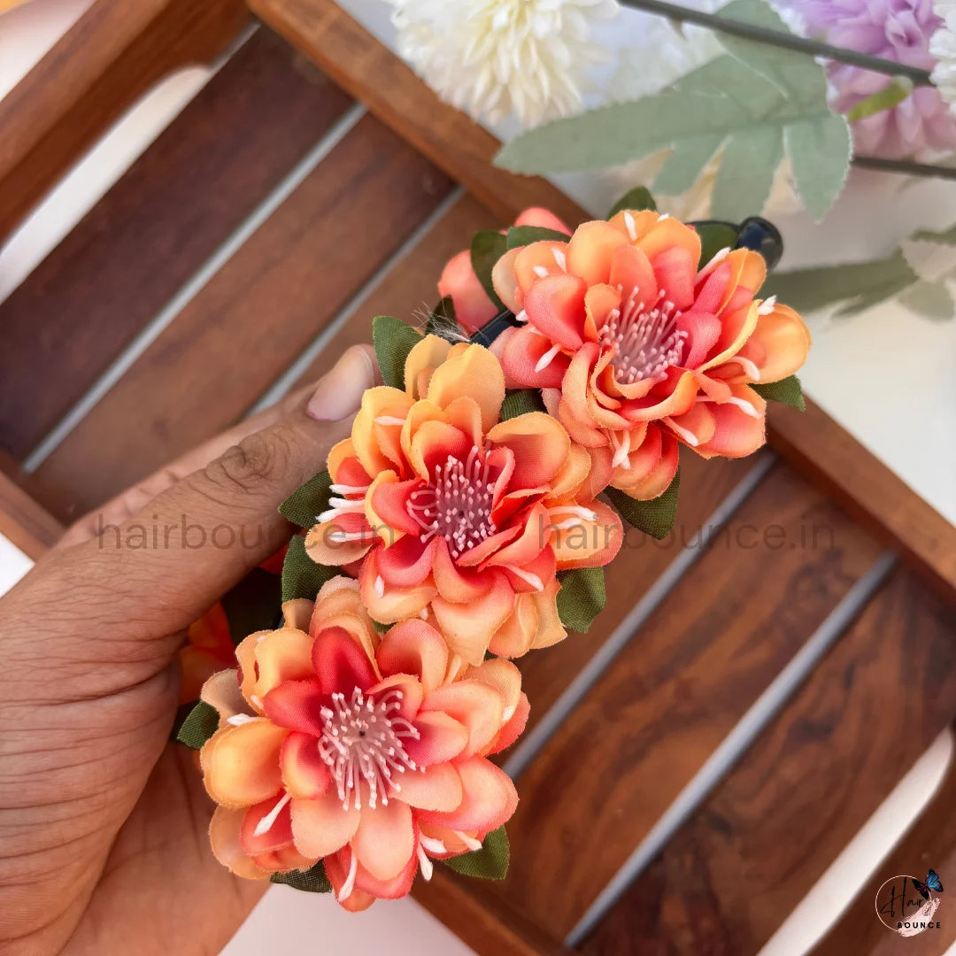 Floral Bloom Artificial Flower Banana Hair Clip – Large