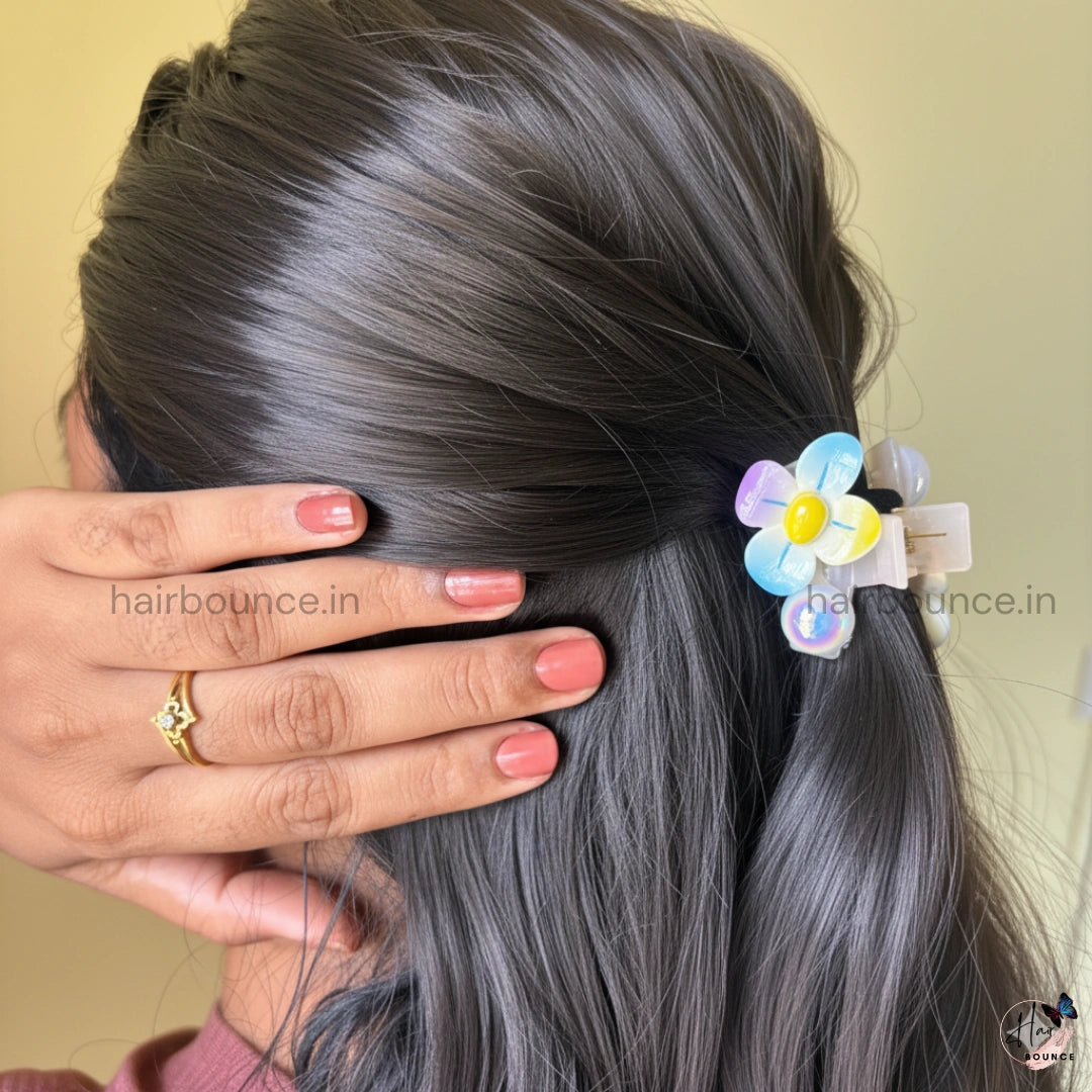 Pastel Bloom Flower Hair Claw – Pack of 2