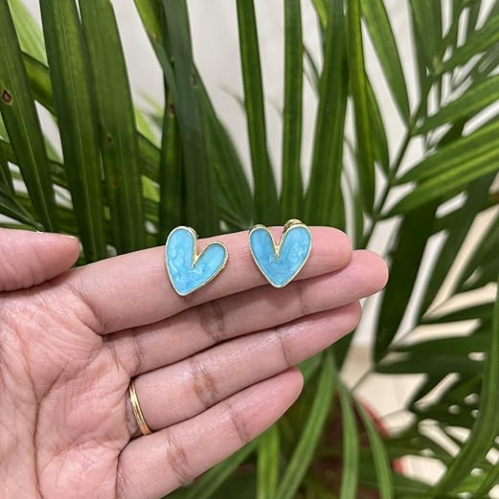 Sky Blue Heart Earrings