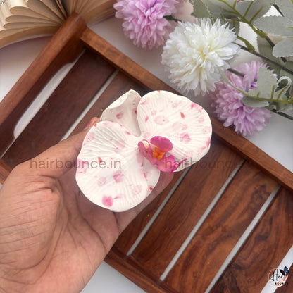 Orchid Bloom Hair Claw – Luxe Floral Edition / Large