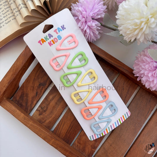 Cute Heart Snap Hair Clips for Kids