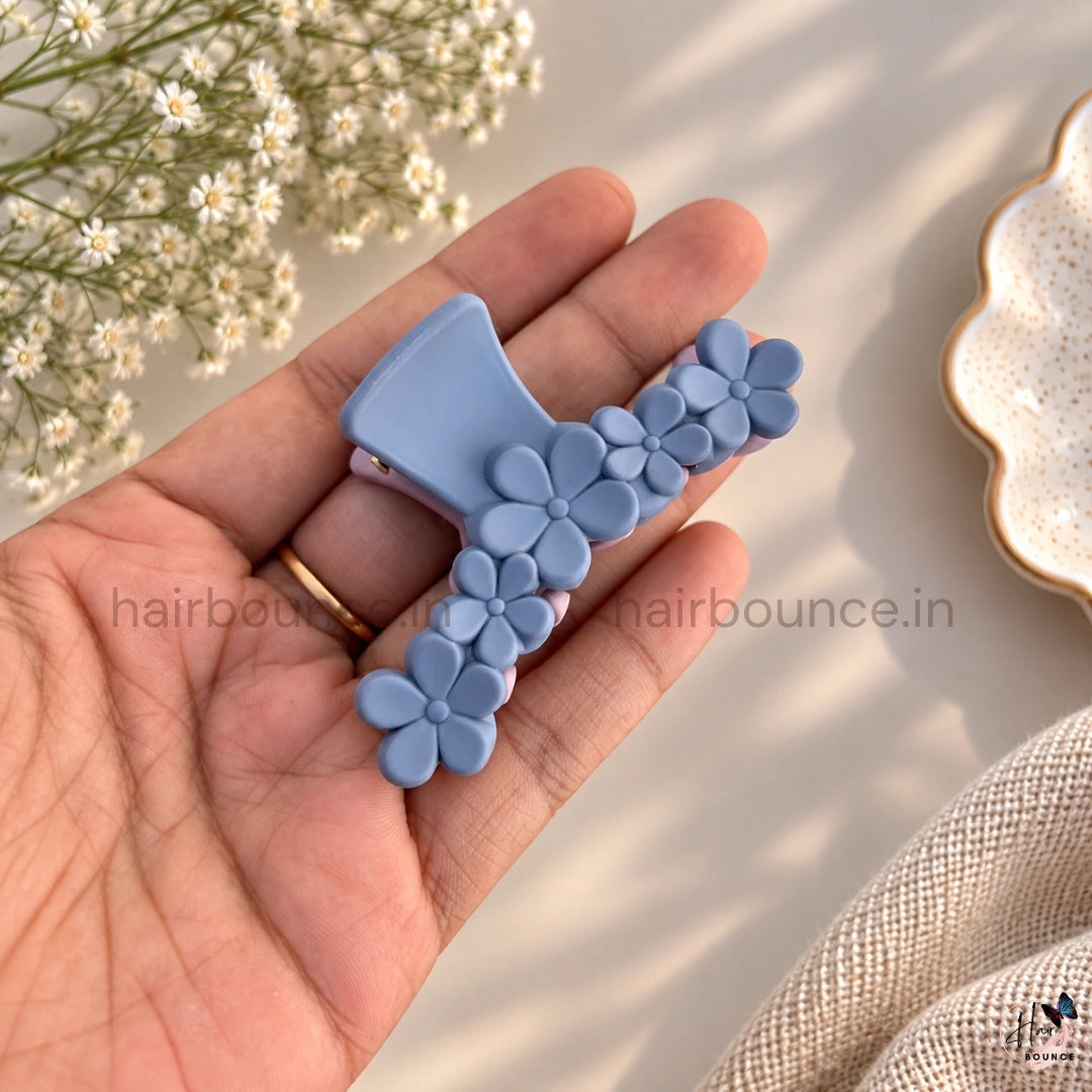 Dual Colour Loop Flower Hair Claw - Medium