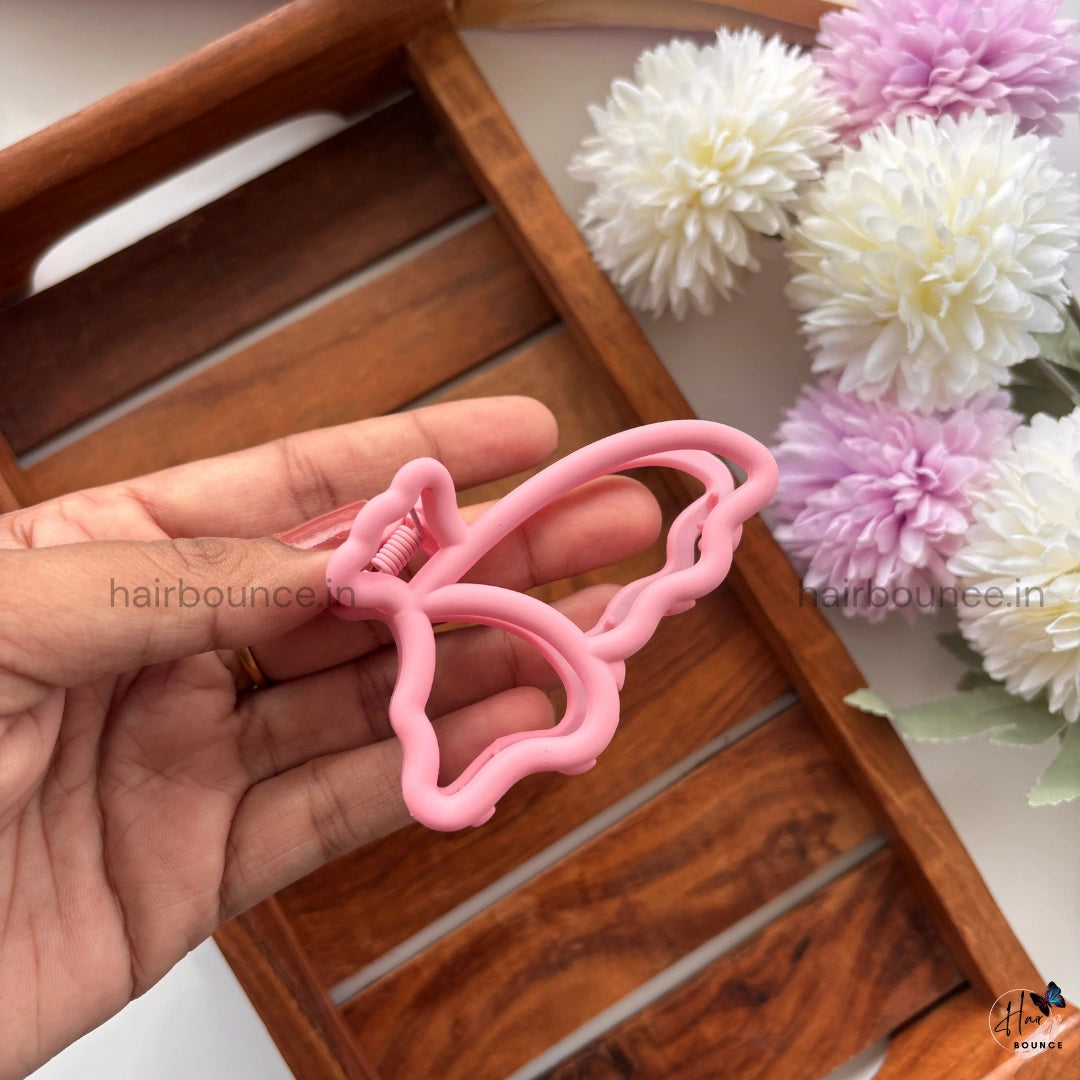 Colourful Butterfly Outline Hair Claw - Medium