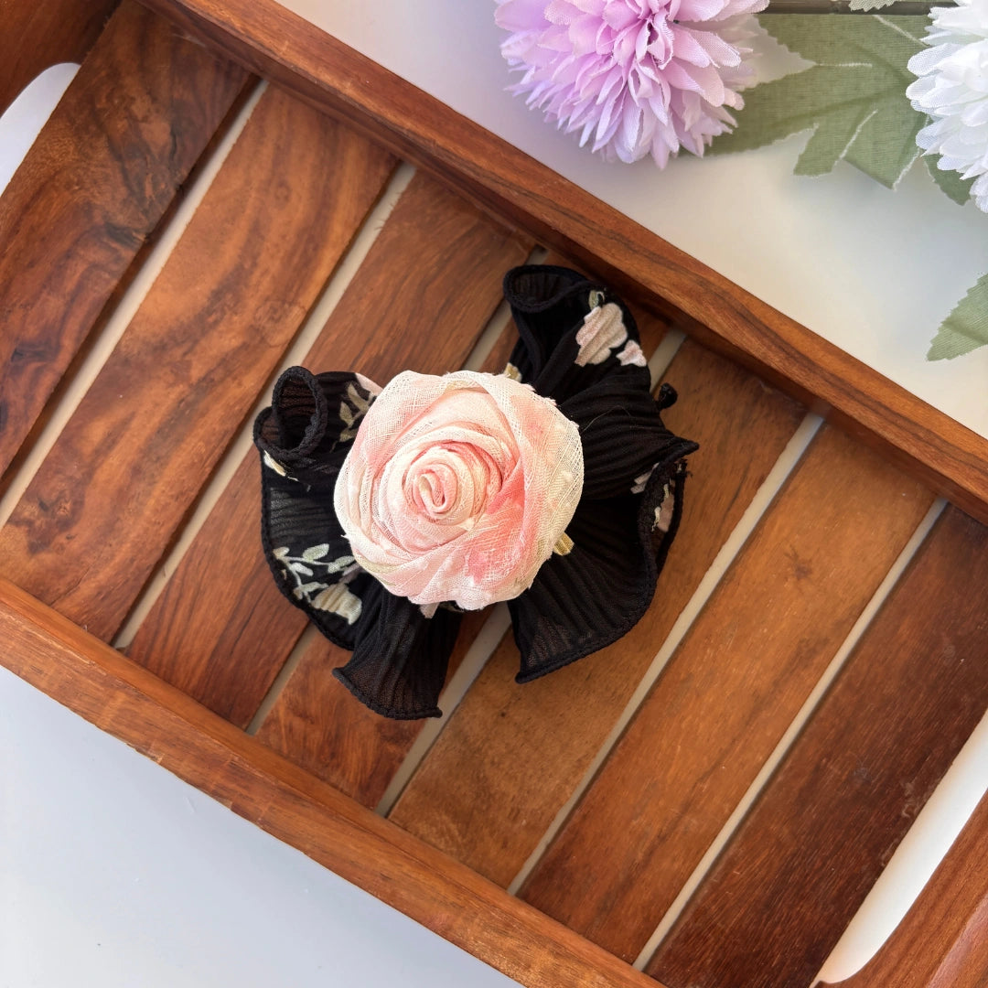 Floral Rose Bow Clip
