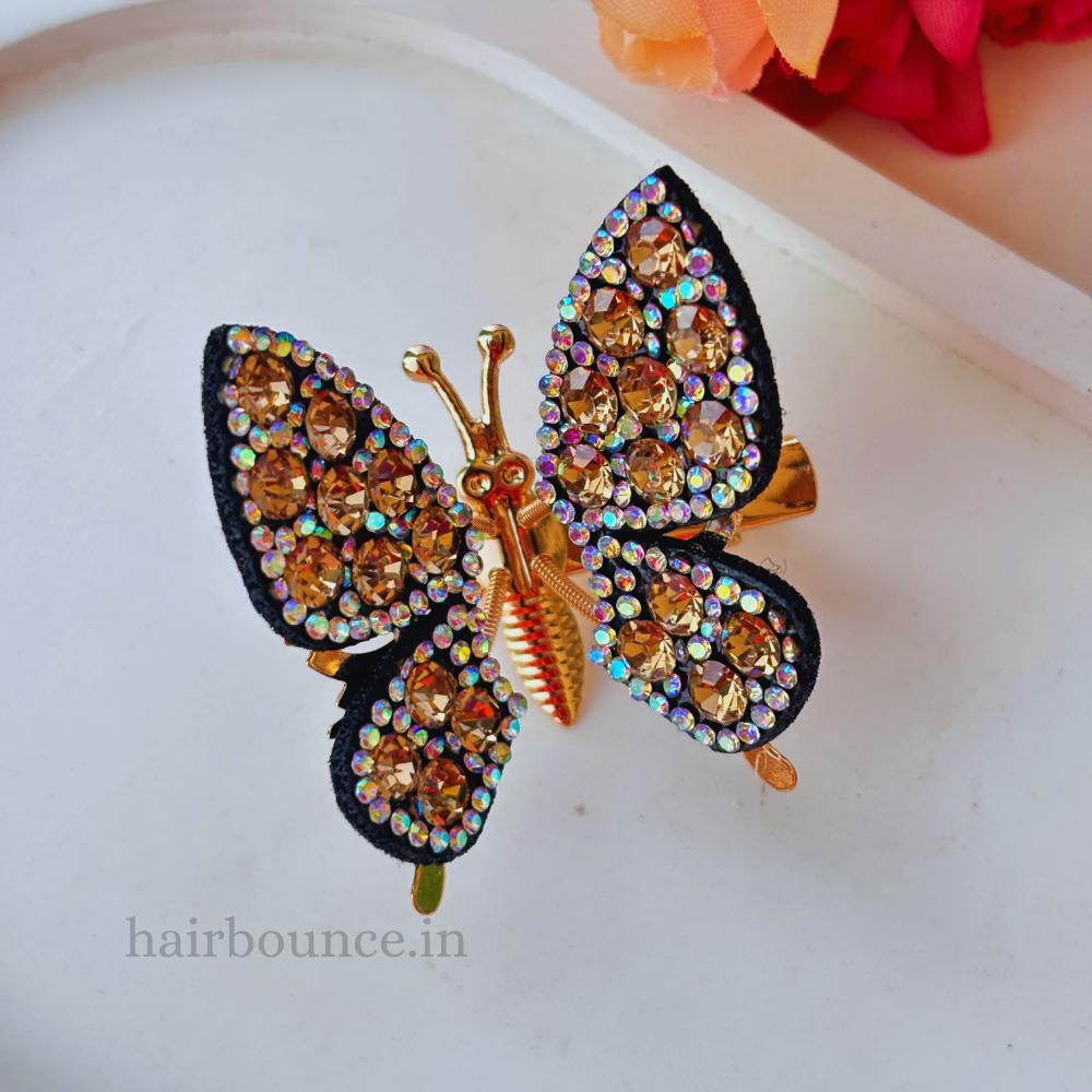 Stone Filled Butterfly Hair Pin