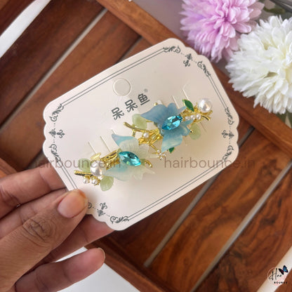 Princess Crystal Floral Hair Clip – Premium Center Hair Barrette