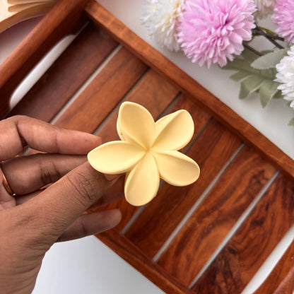 Colourful Matte Finish Flower Hair Claw - Medium
