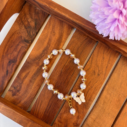 Butterfly Charm Bead Bracelet