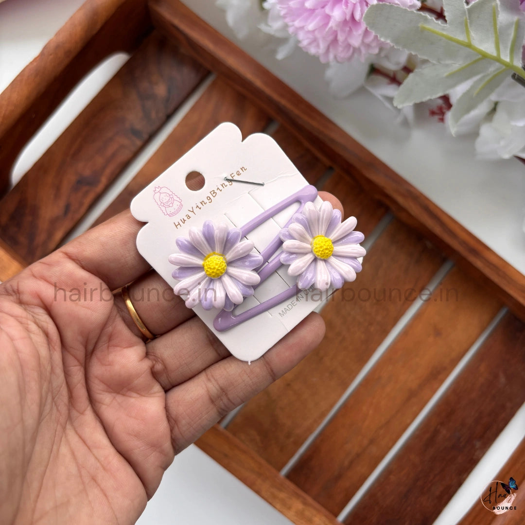 Bloom Daisy Snap Hair Clips – Pack of 2
