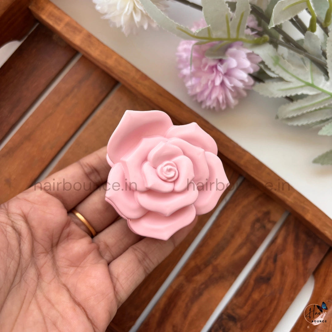 Matte Rose Bloom Hair Claw – Medium