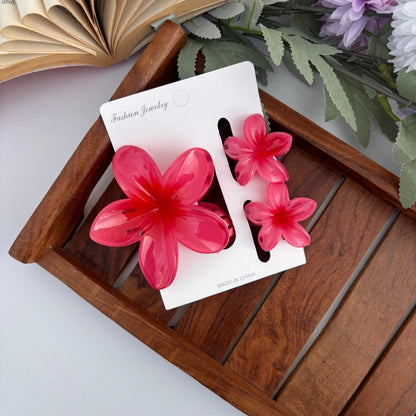 Lilly Shinny Flower Set of 3 Hair Claw