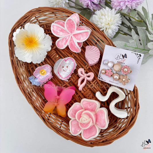 Rosy Pearl Hair Claw Hamper