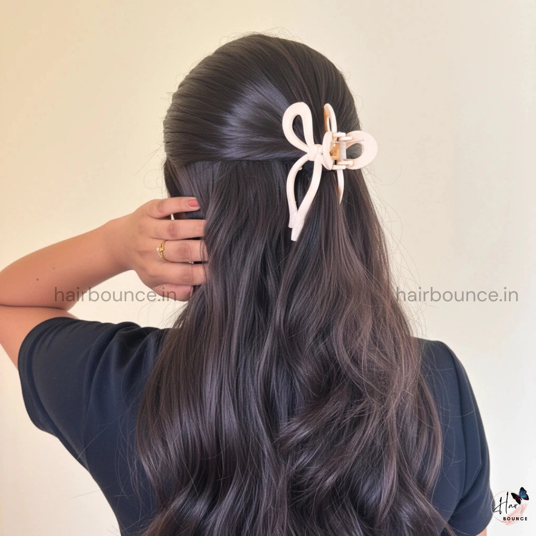 Colourful Matte Ribbon Hair Claw – Large