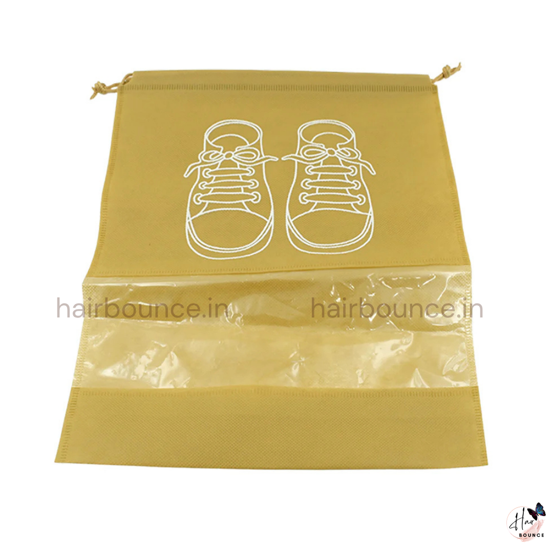 Travel Shoe Storage Bag with Transparent Pocket – Dustproof Shoe Organizer