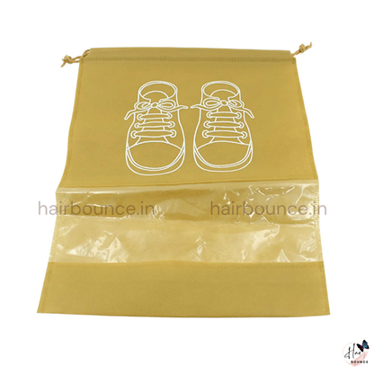 Travel Shoe Storage Bag with Transparent Pocket – Dustproof Shoe Organizer