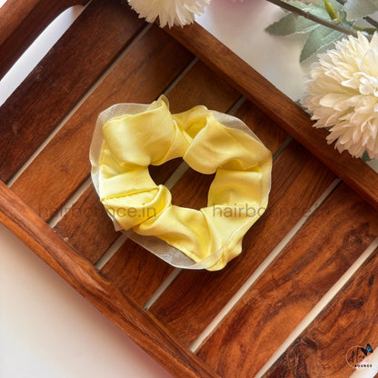 Sheer Edge Satin Scrunchie Hair Tie