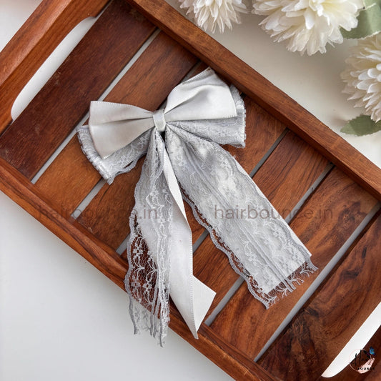 Elegant Lace Ribbon Bow Hair Clip