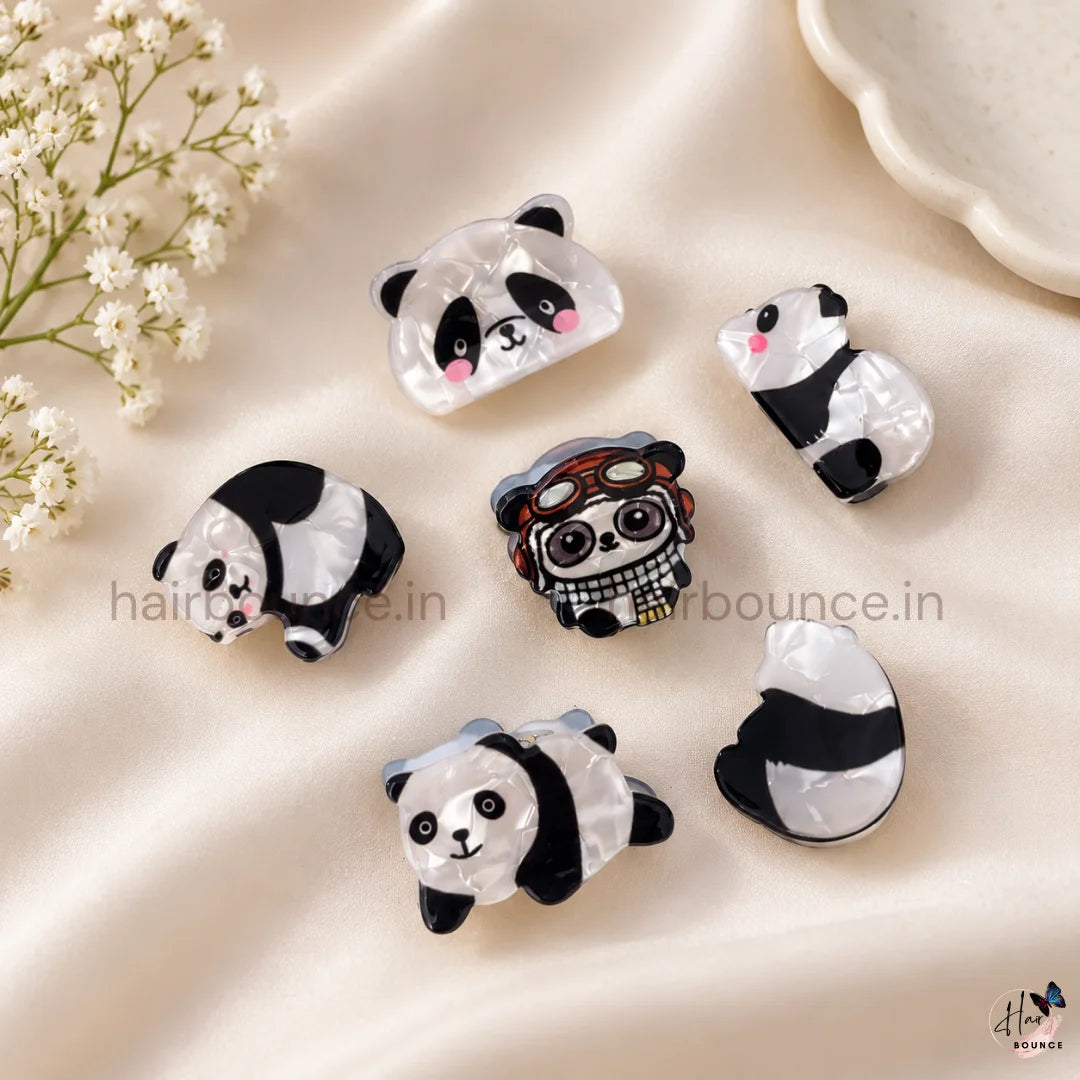 Mini Panda Adventures Hair Claw Clips – Pack of 6