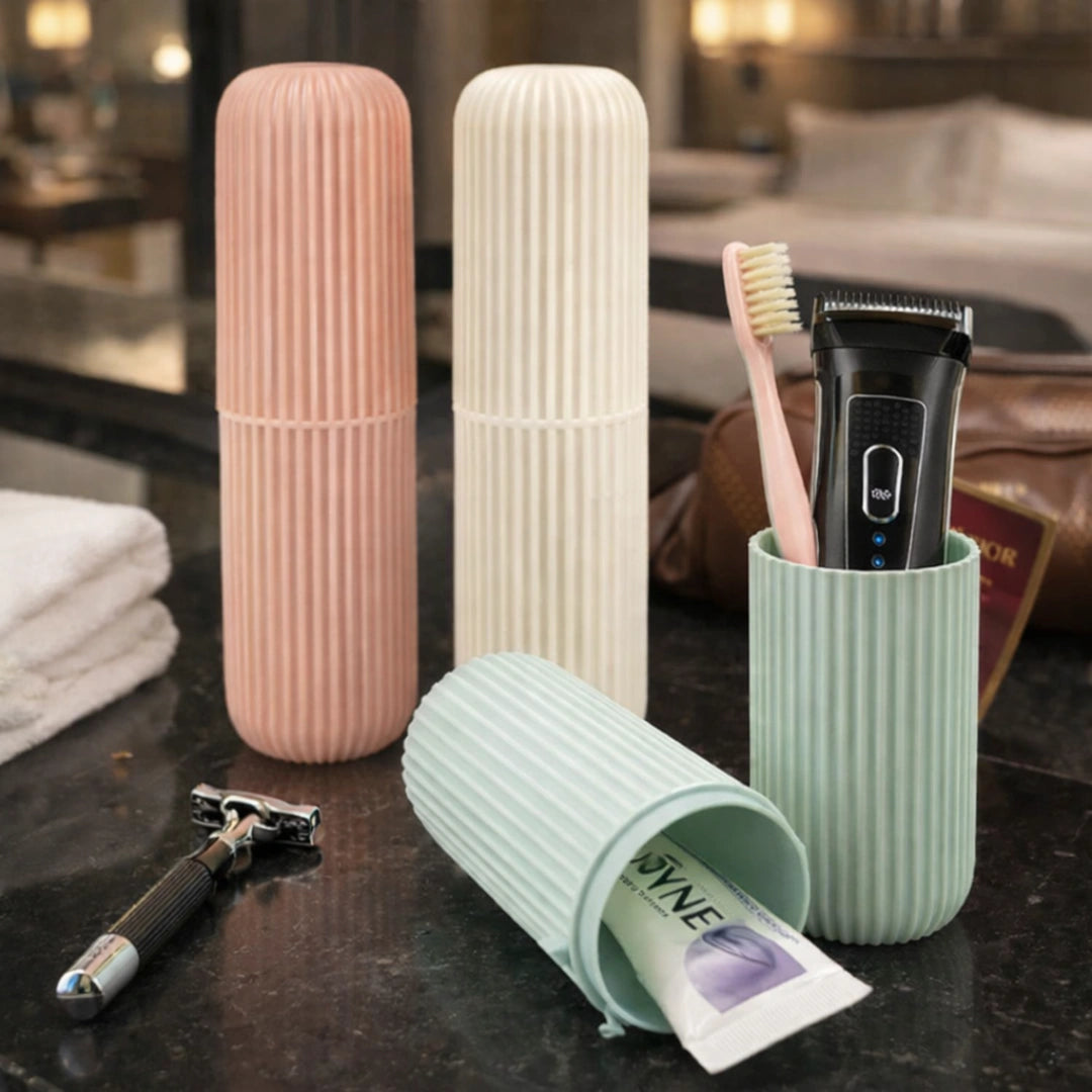 Multipurpose Capsule Bottle Storage Organizer – Portable Travel Case for Toothbrush, Cosmetics & Accessories