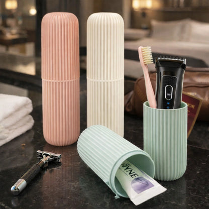 Multipurpose Capsule Bottle Storage Organizer – Portable Travel Case for Toothbrush, Cosmetics & Accessories