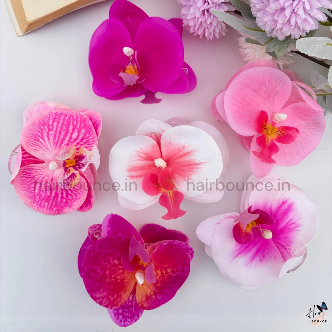 Orchid Blossom Hair Claw – Large Floral Hair Clip for Women