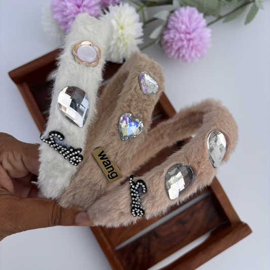 Glam Furry Jewel Headband