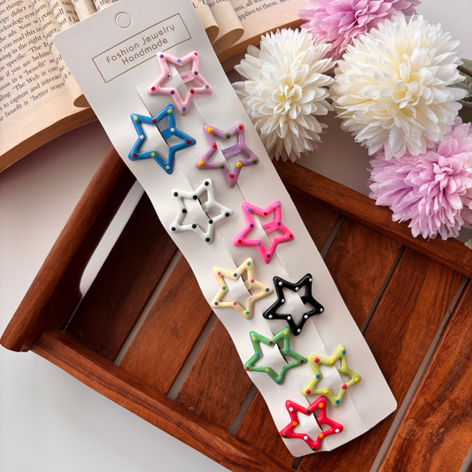 Dotted Colourful Star Tic Tac Clip – Pink Mix