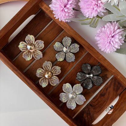 Crystal Bloom Flower Alligator Clip