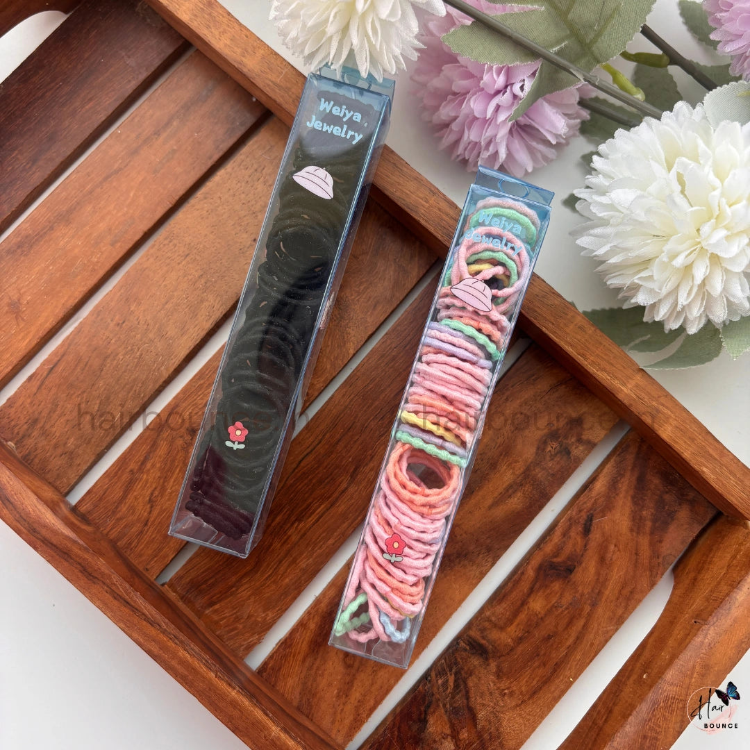 Soft Stretch Hair Ties Set – Pack of 50