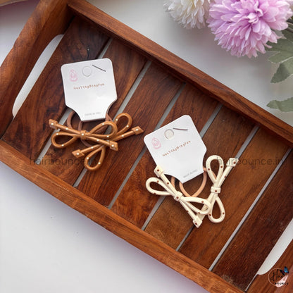 Minimal Nude Bow Rubber Bands