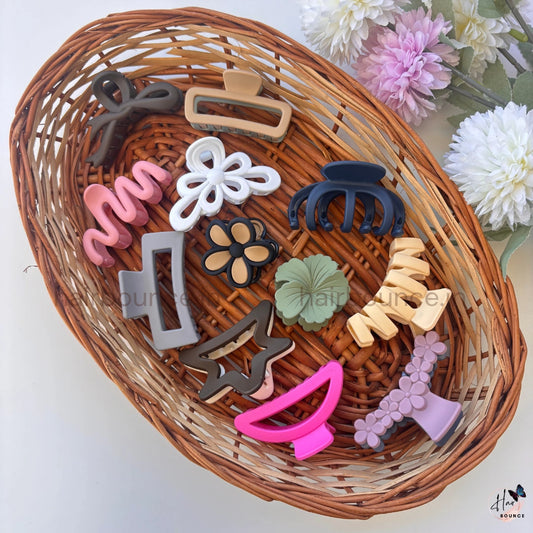Pastel Charm Hair Claw Hamper – Assorted Colours (Pack of 12)