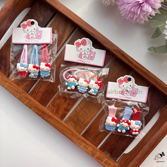 Hello Kitty Charm Kids Hair Clips Set – Assorted Colours & Toys