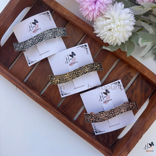 Antique Floral Metal Center Clip