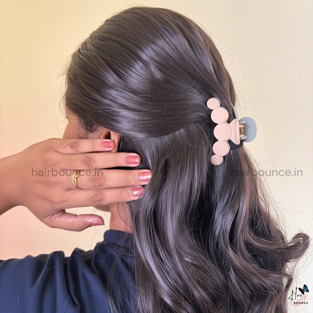 Dual Colour Dotted Hair Claw - Medium