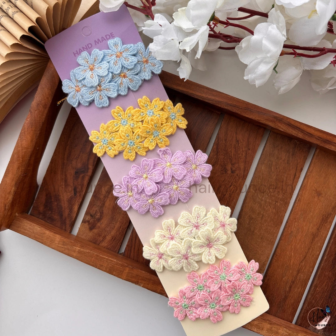 Bloom Garden Floral Center Hair Clips – Pack of 5