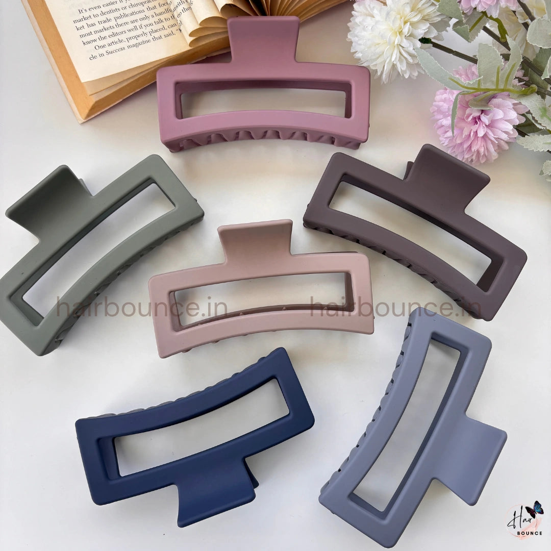 Matte Rectangle Hair Claw – Jumbo | Strong Hold Hair Clip for Thick & Long Hair