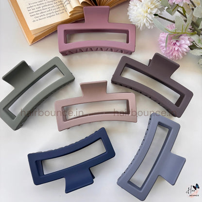 Matte Rectangle Hair Claw – Jumbo | Strong Hold Hair Clip for Thick & Long Hair