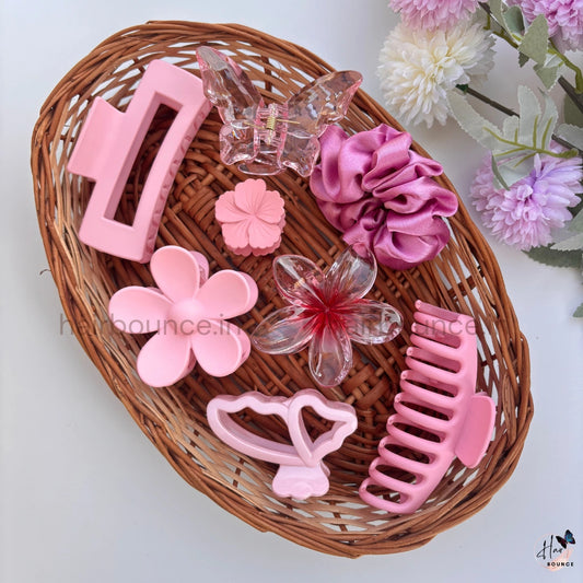 Pretty Pink Hair Accessories Gift Hamper – Cute Everyday Styling Set