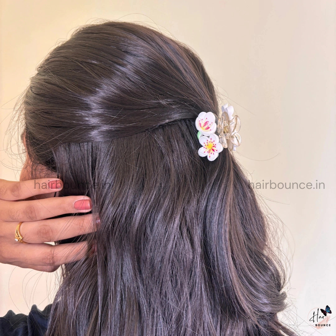 Ceramic Flower Hair Claw - Small