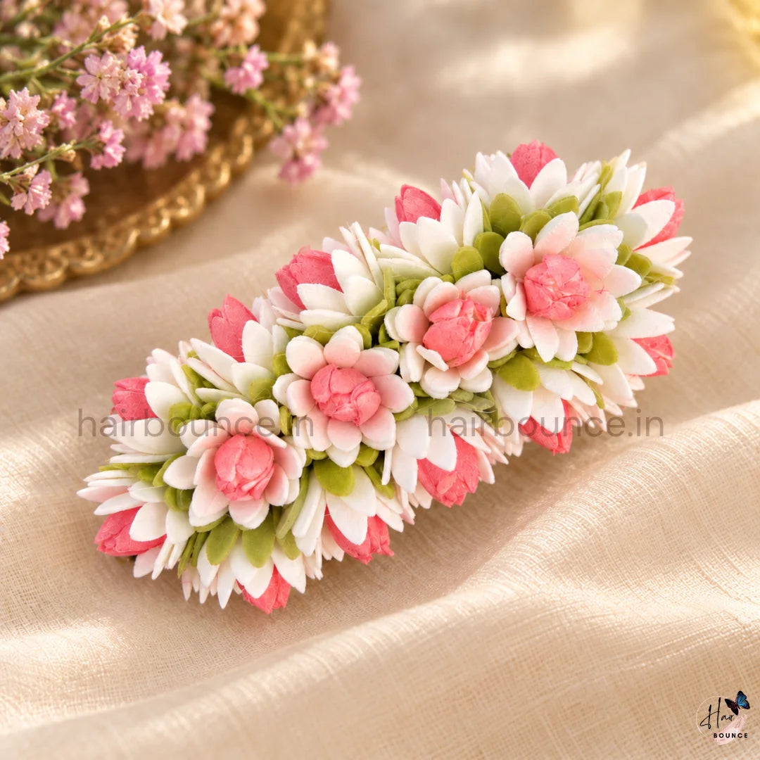 Cherry Mullai Floral Center Hair Clip